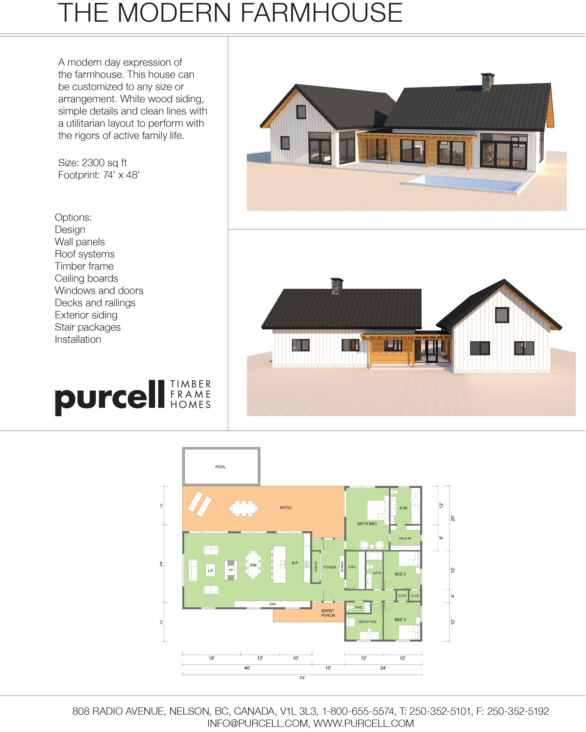 The Modern Farmhouse Design and Floor Plans by Purcell