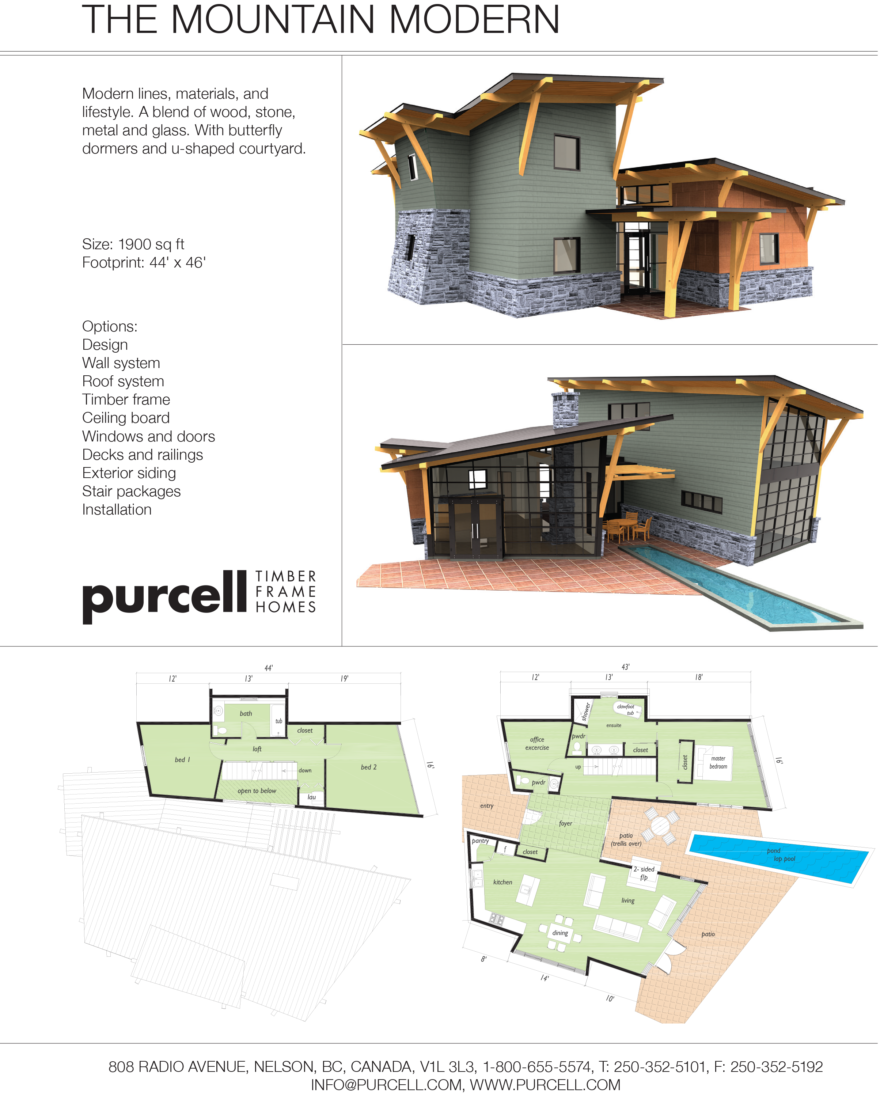 The Mountain Modern Prefab Home Design Plans - By Purcell Homes