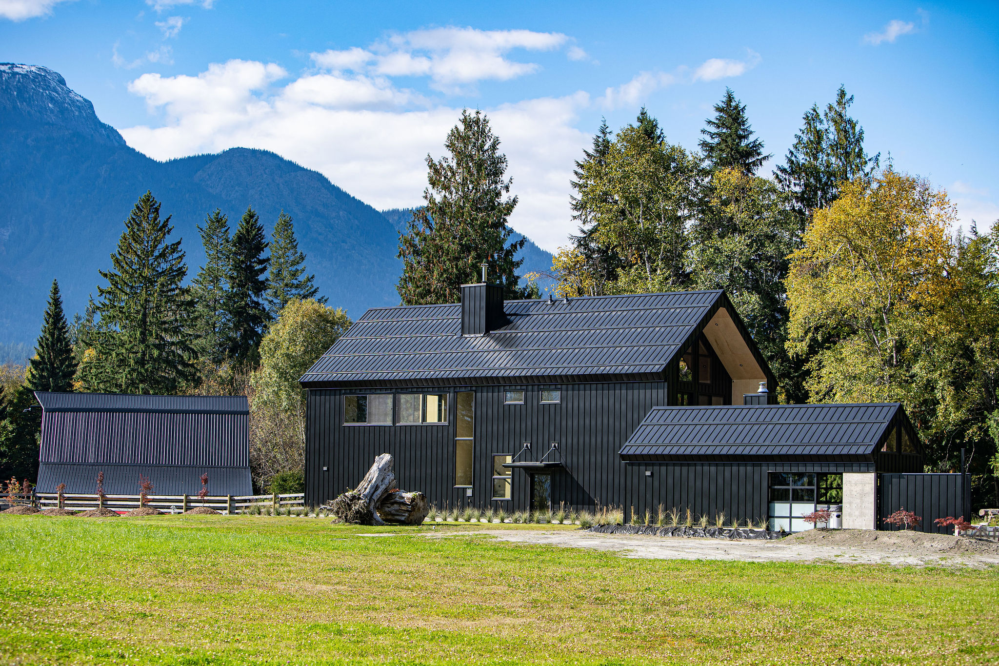 Scandinavian home with galvanized exterior walls