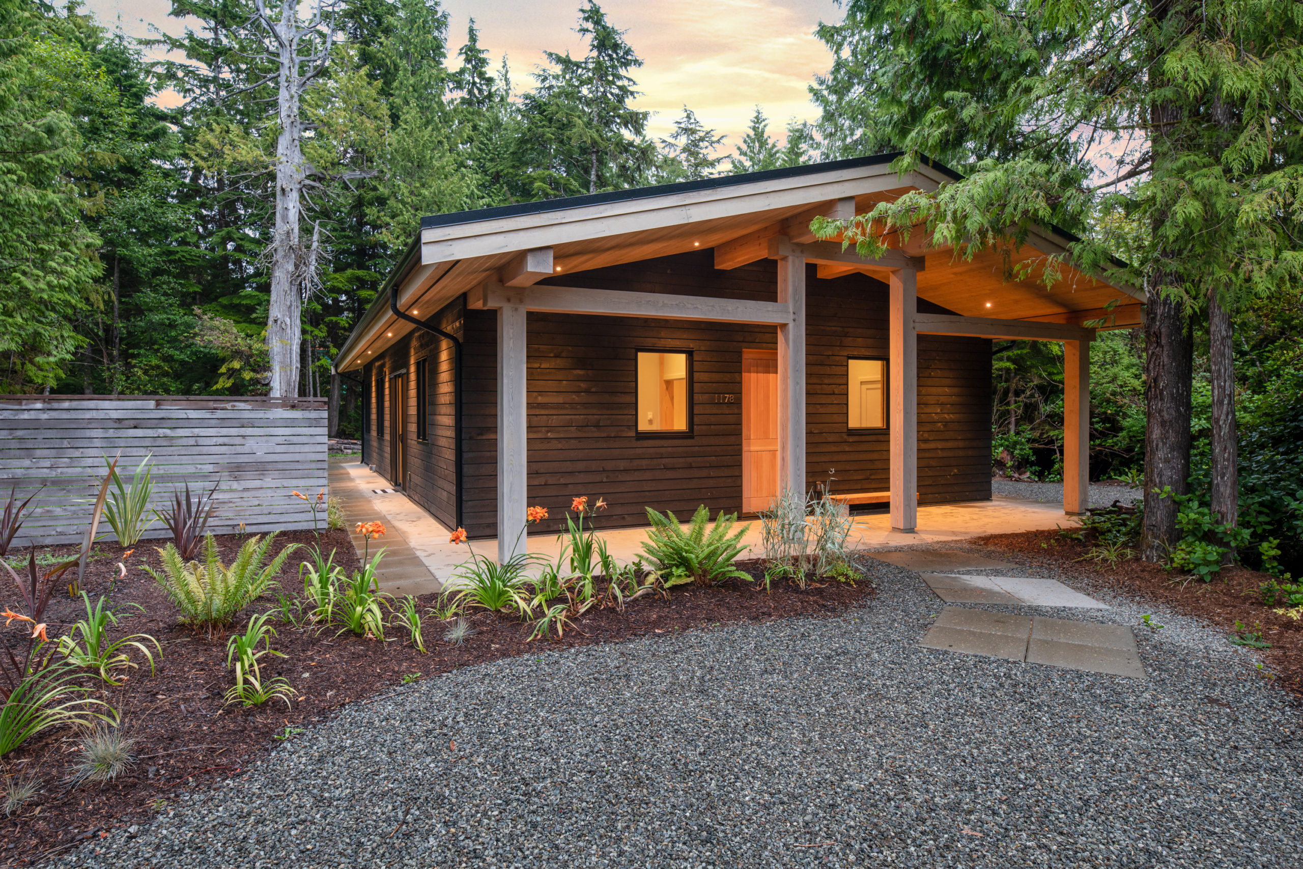 simple wooden single floor house