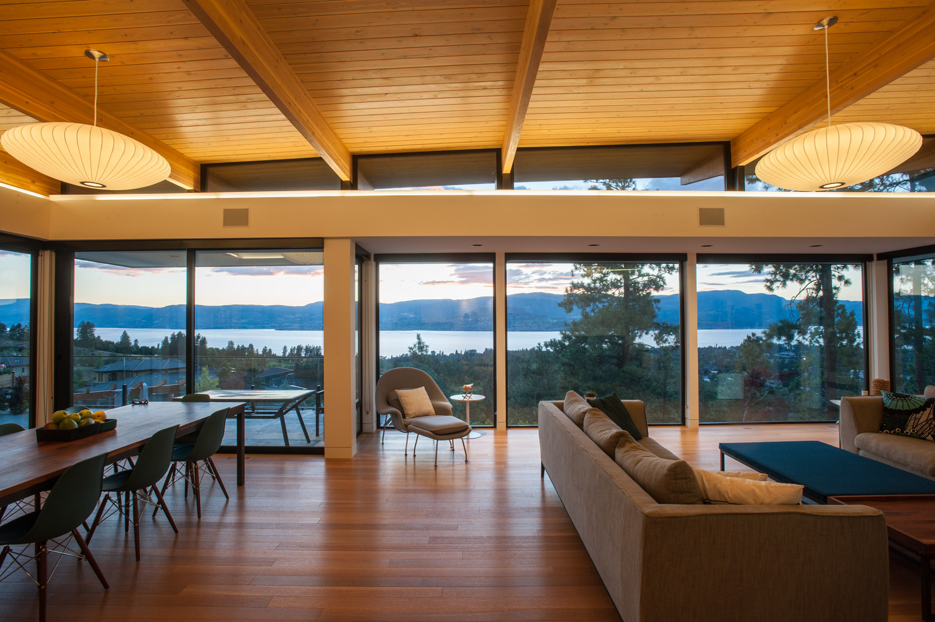 living area and dining of a contemporary house