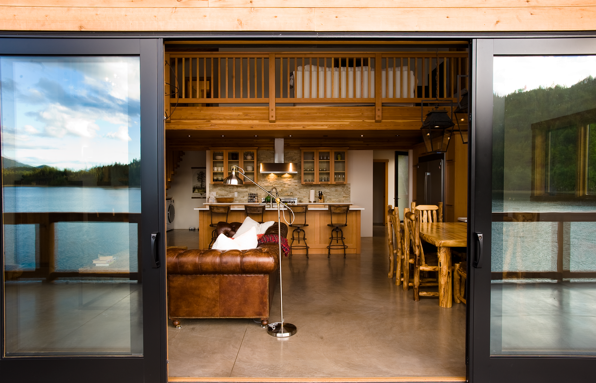 open main entrance door of a timber-infused contemporary house
