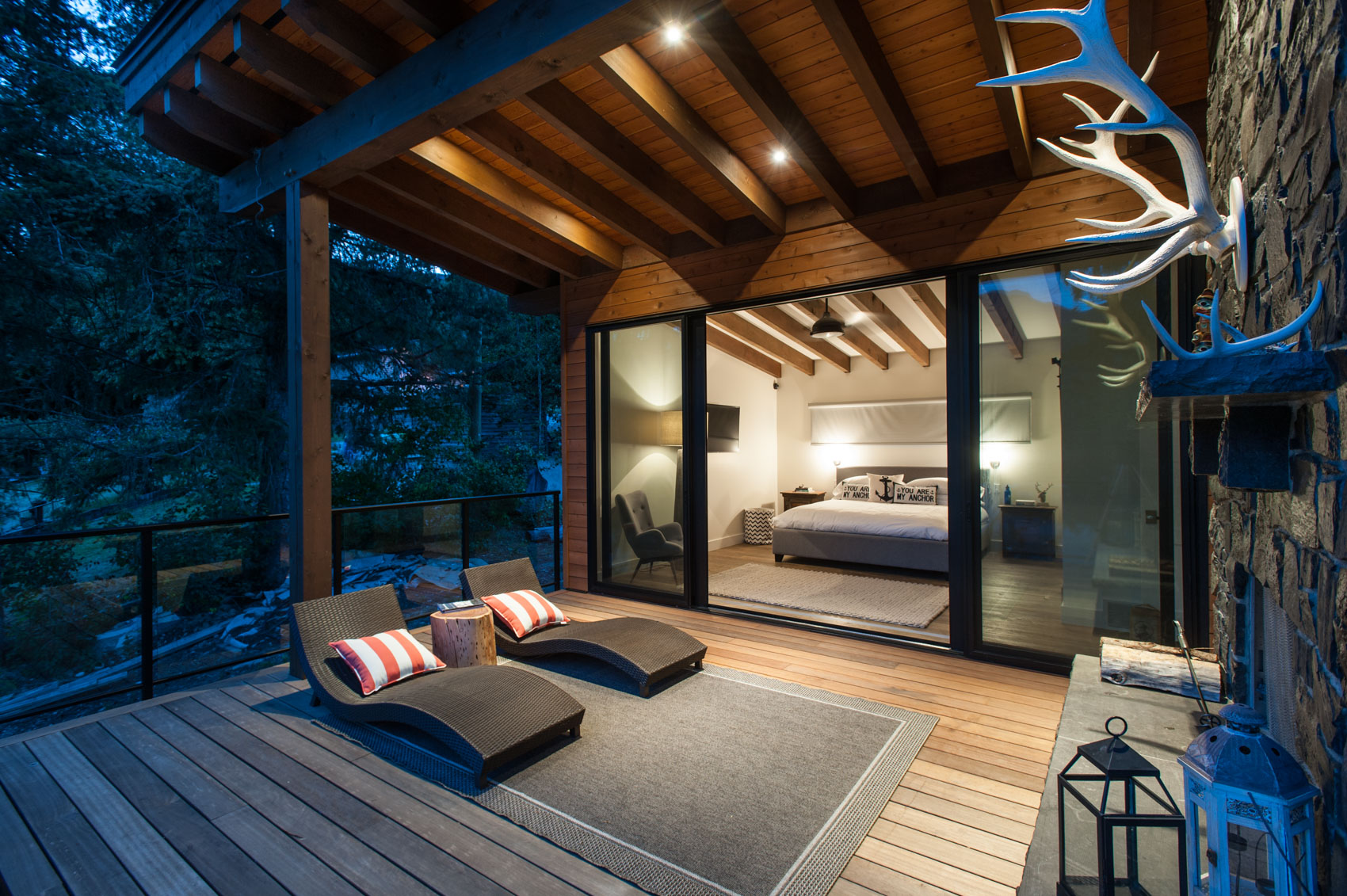 balcony connected to a bedroom of a beach house