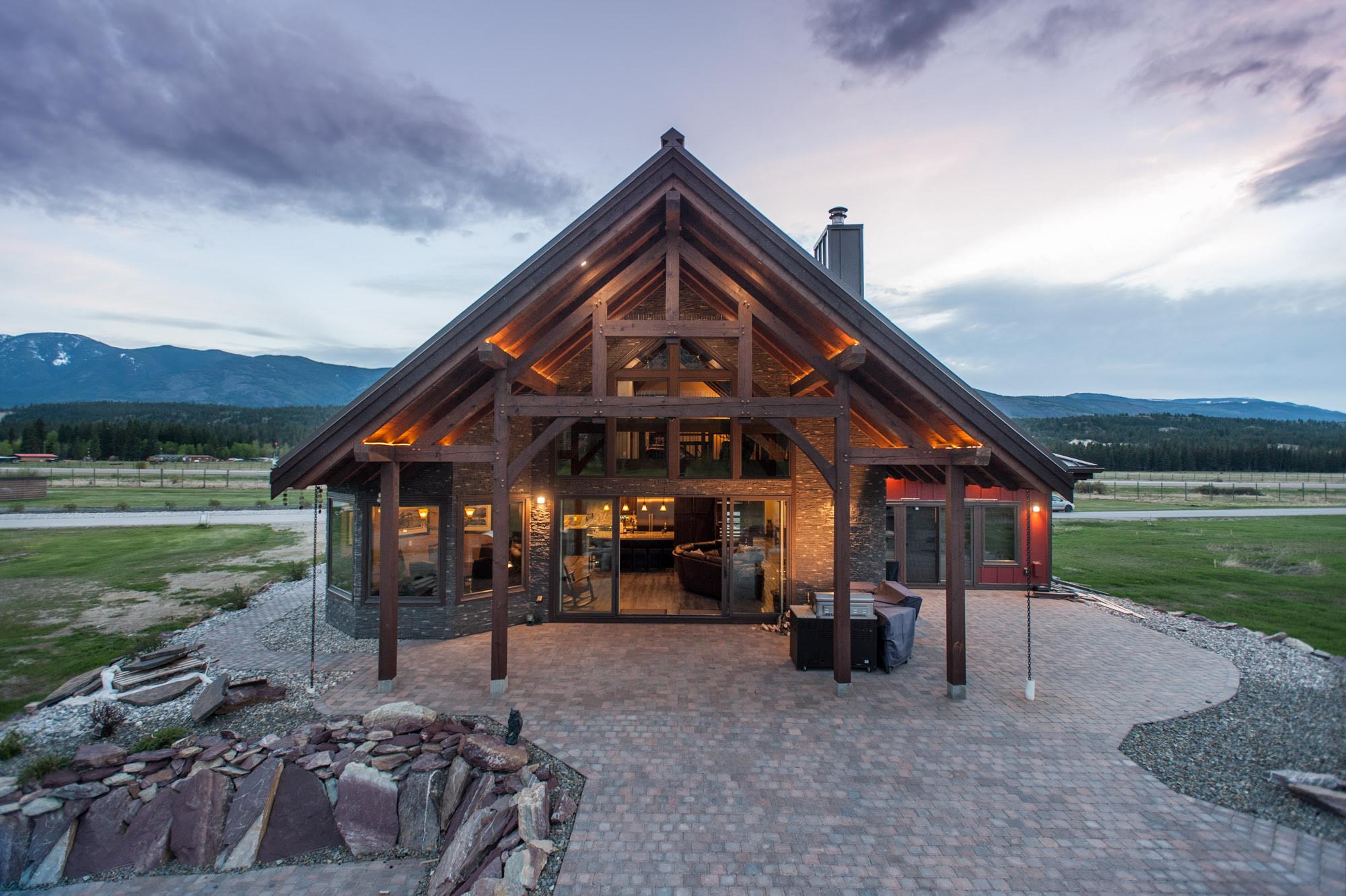 back area of a modern mountain house