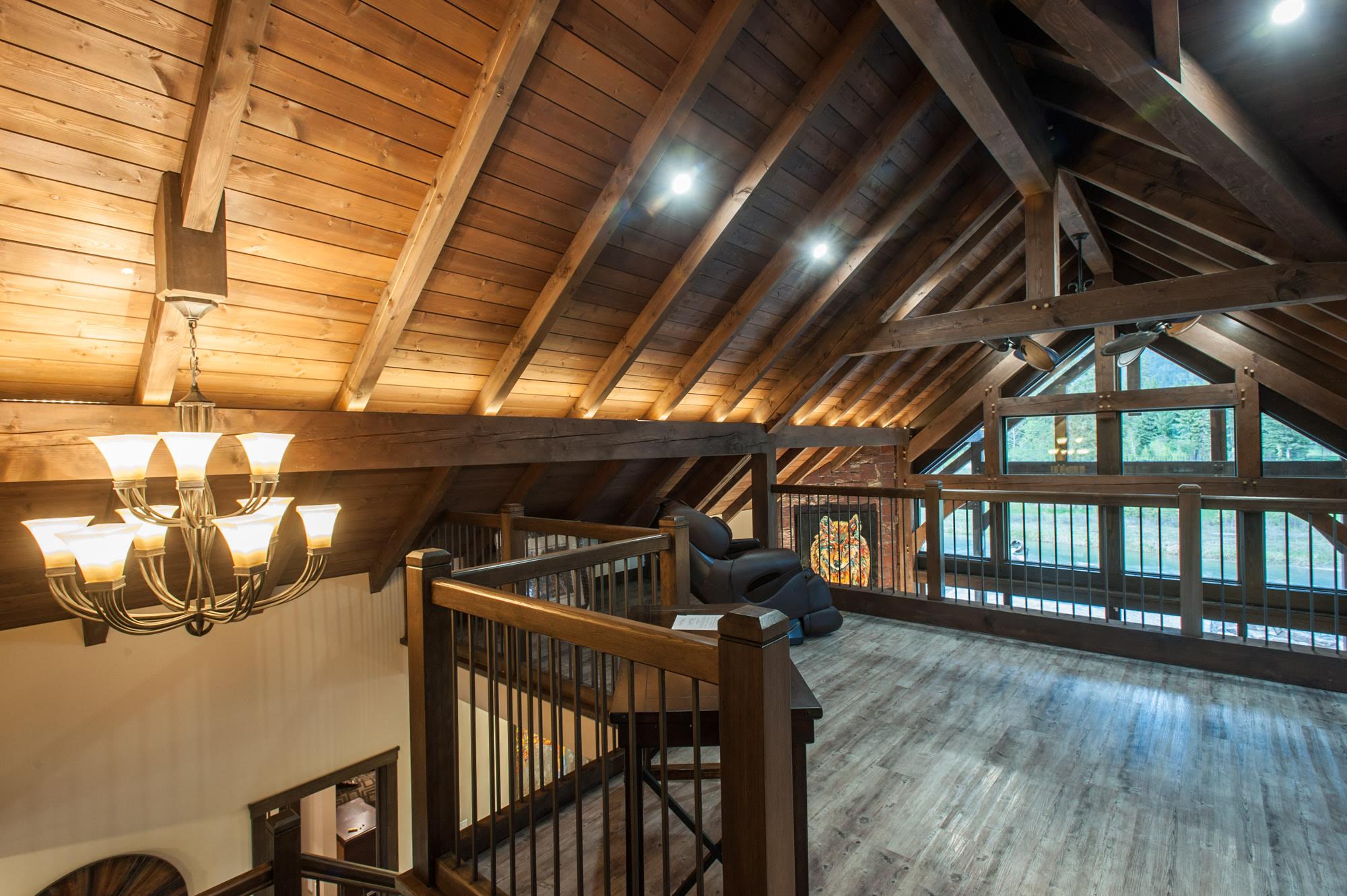 loft of a modern mountain house