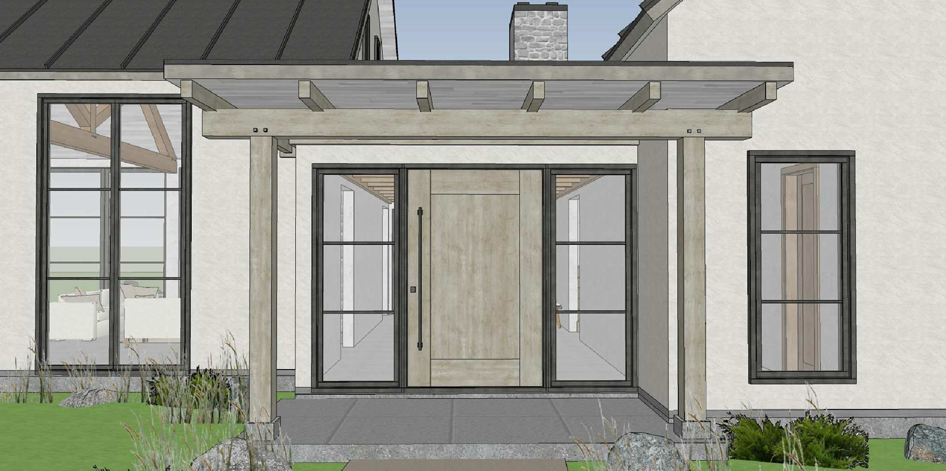 Farm house entrance way design by Purcell