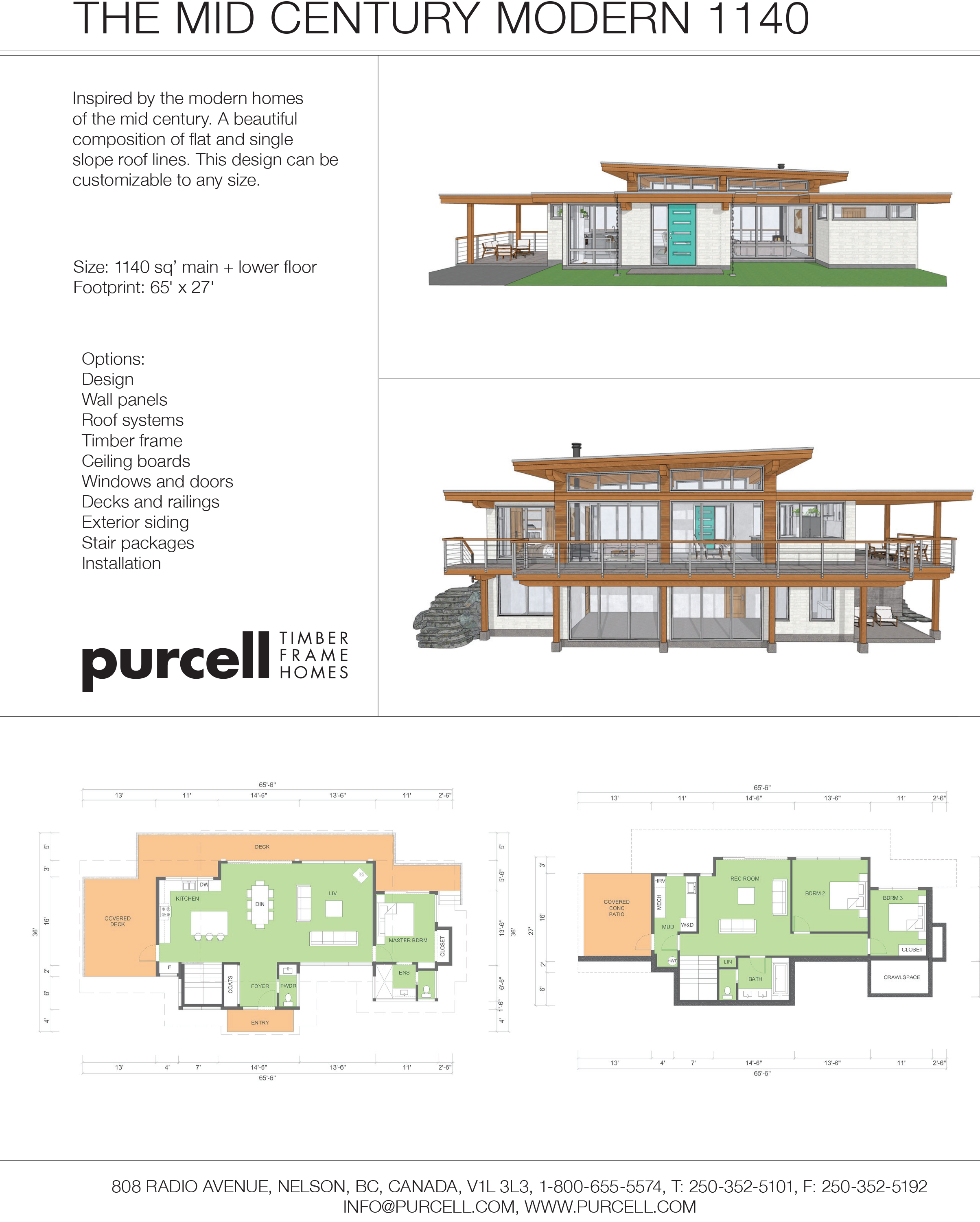 The Mid Century Modern 1140 design and floor plan