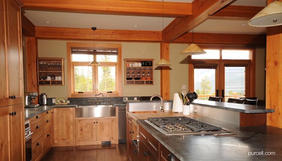 kitchen of a modern house made mostly of timber materials