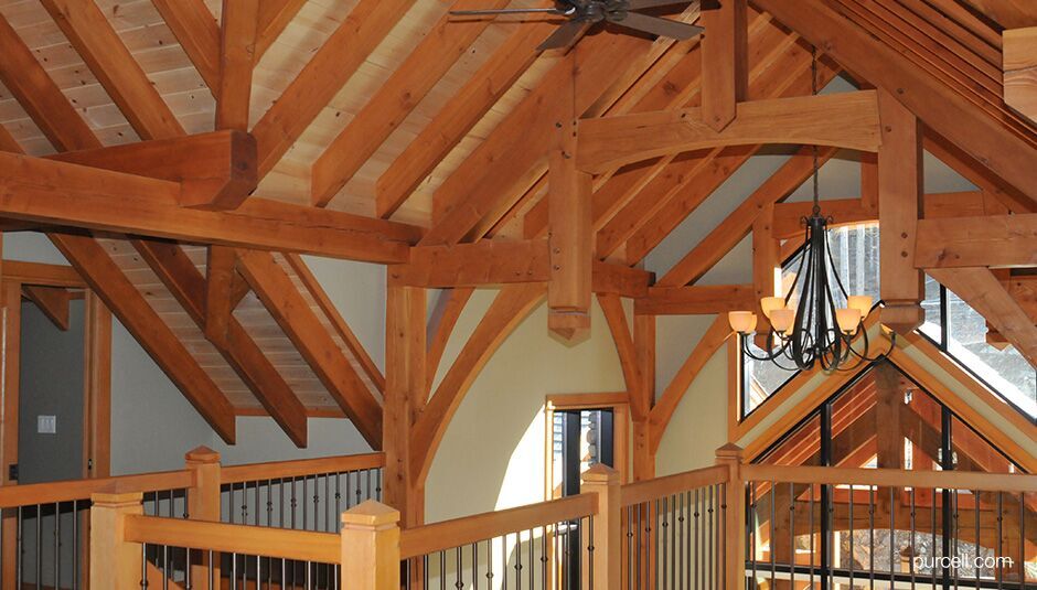 visible roof columns made of timber