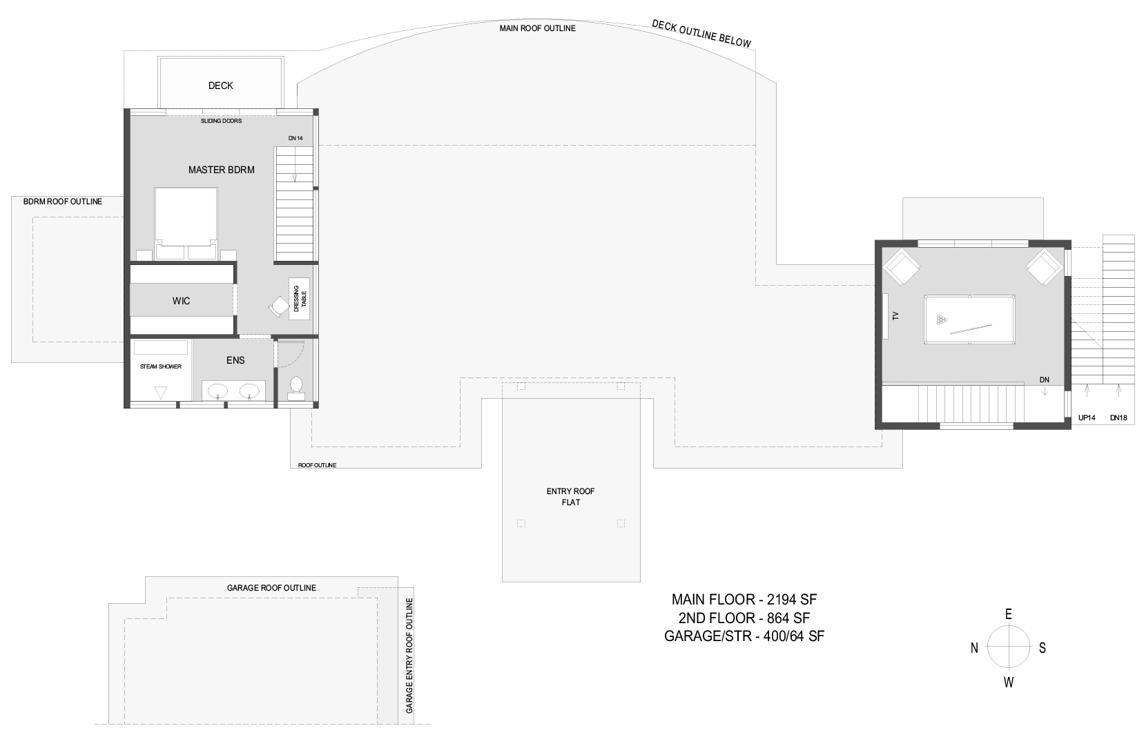second floor plan of Rocky Mountain modern house